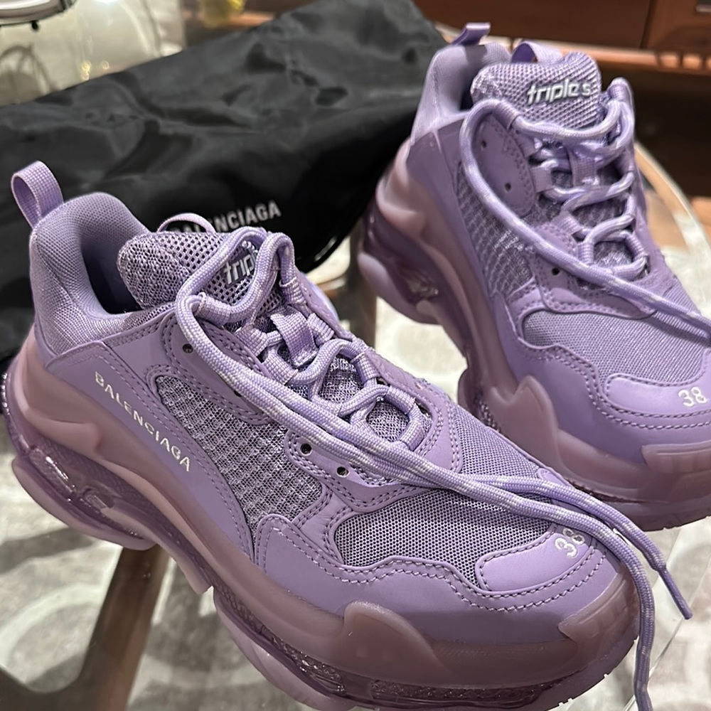 Balenciaga Purple Triple S Sneakers